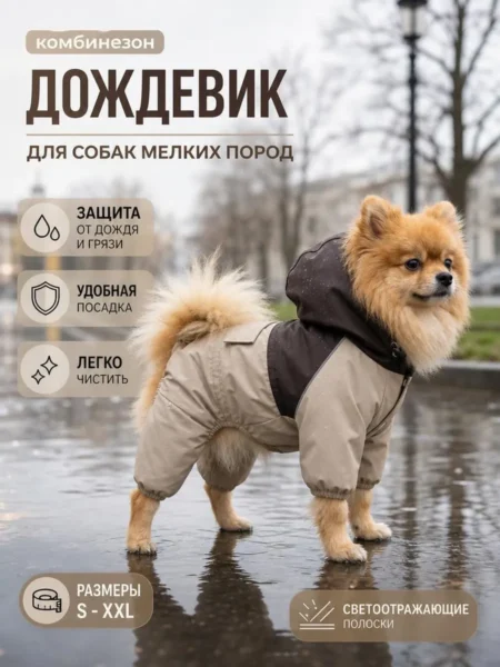 Дождевик для собак мелких пород
